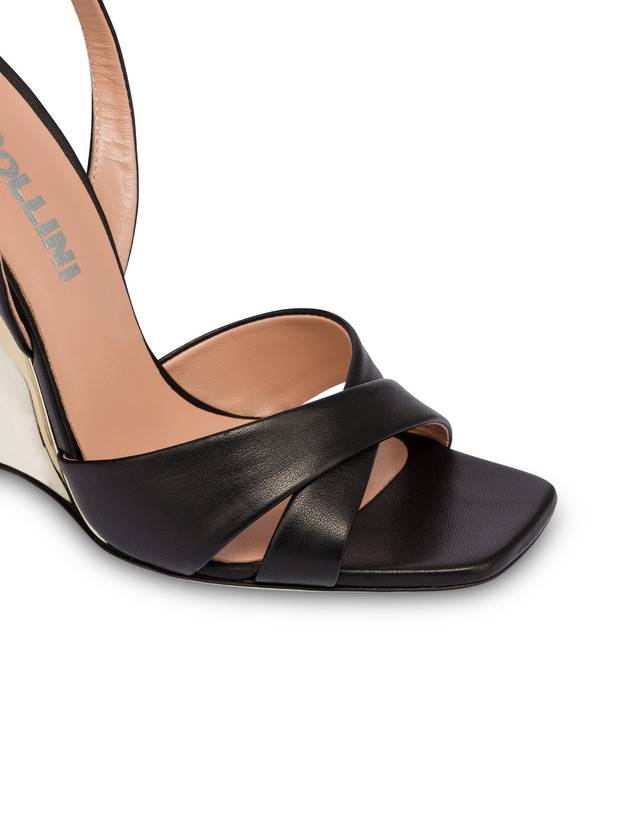 Pollini Sandali Con Zeppa Cote D'azur Nero/oro