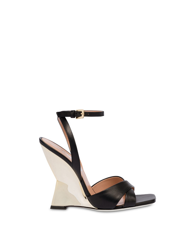 Pollini Sandali Con Zeppa Cote D'azur Nero/oro