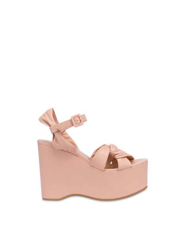 Pollini Sandali Con Zeppa In Nappa Oasis Nude