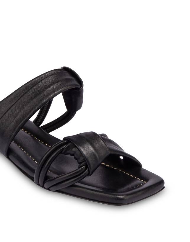 Pollini Sandali Flat In Nappa Lady Tie Nero