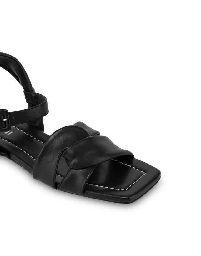 Pollini Sandali Flat In Nappa Oasis Nero