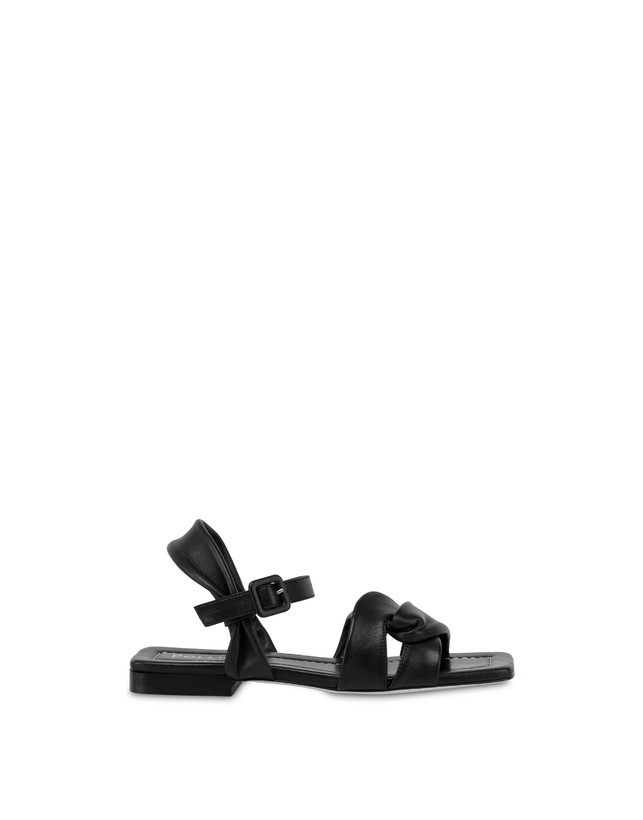 Pollini Sandali Flat In Nappa Oasis Nero