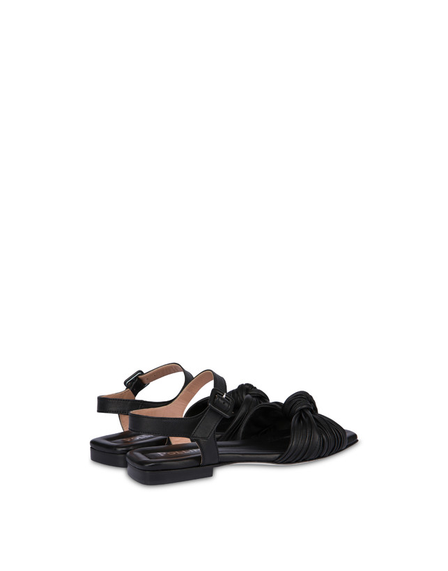 Pollini Sandali Flat In Nappa Sailor Knot Nero