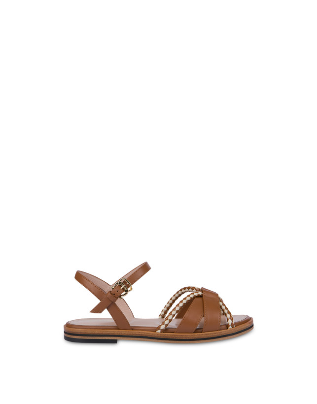 Pollini Sandali Flat In Vitello Interlude Toffee