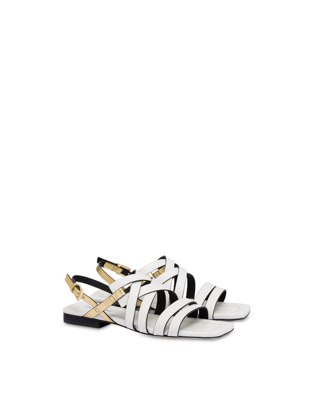 Pollini Sandali Flat Incontri Bianco/oro