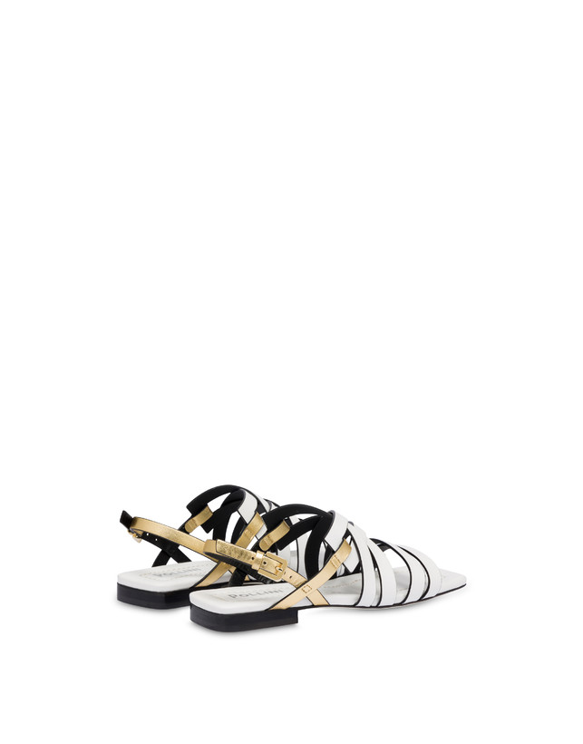 Pollini Sandali Flat Incontri Bianco/oro