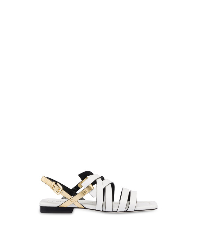 Pollini Sandali Flat Incontri Bianco/oro