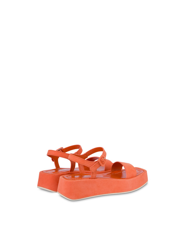 Pollini Sandali Flatform In Camoscio Seventy Coral