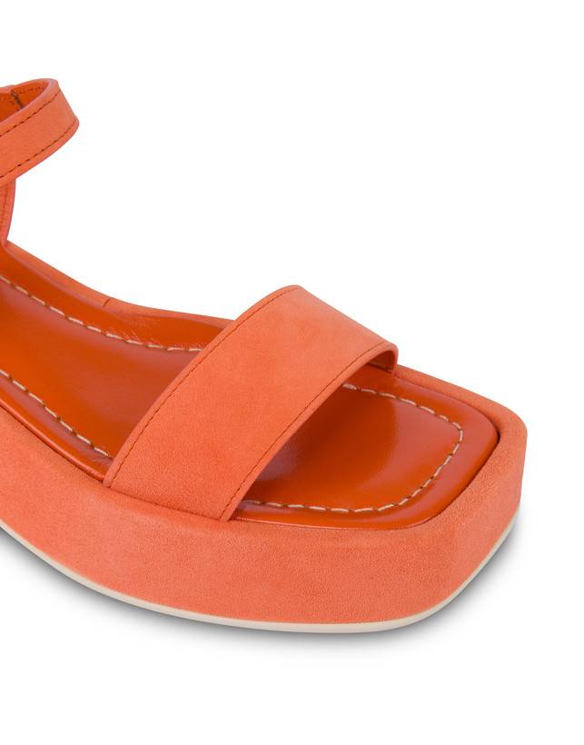 Pollini Sandali Flatform In Camoscio Seventy Coral