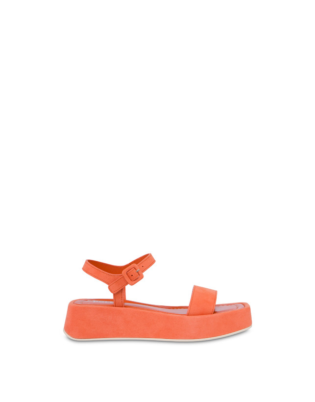 Pollini Sandali Flatform In Camoscio Seventy Coral
