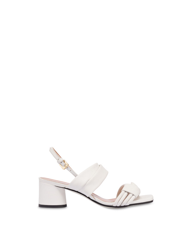 Pollini Sandali In Nappa Lady Tie Bianco