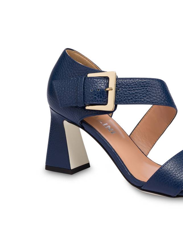 Pollini Sandali In Vitello Con Fibbia Ethos Navy