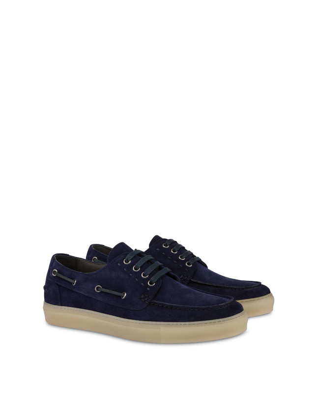 Pollini Scarpa Da Barca In Crosta Holiday Blu