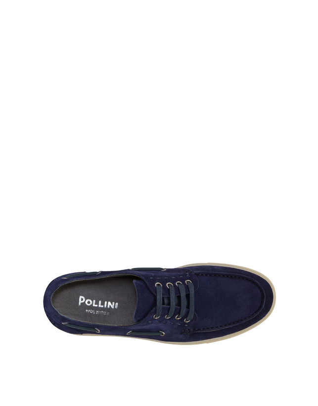 Pollini Scarpa Da Barca In Crosta Holiday Blu