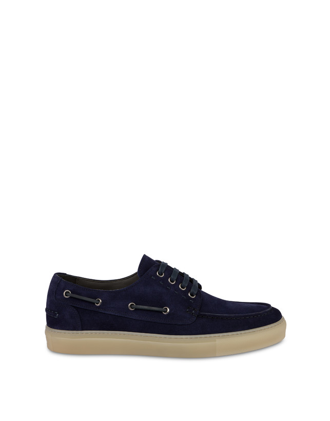 Pollini Scarpa Da Barca In Crosta Holiday Blu