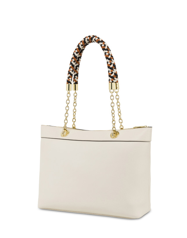 Pollini Shopper Con Intreccio Agadir Avorio