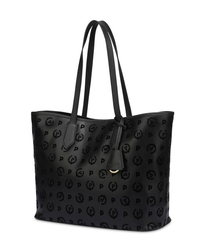 Pollini Shopping Bag Heritage Flock Nero/nero