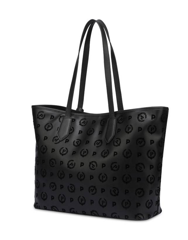 Pollini Shopping Bag Heritage Flock Nero/nero