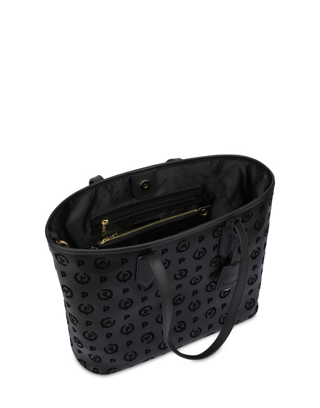 Pollini Shopping Bag Heritage Flock Nero/nero