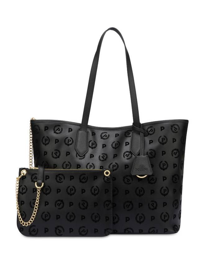 Pollini Shopping Bag Heritage Flock Nero/nero