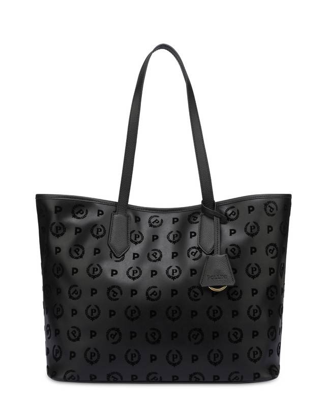 Pollini Shopping Bag Heritage Flock Nero/nero
