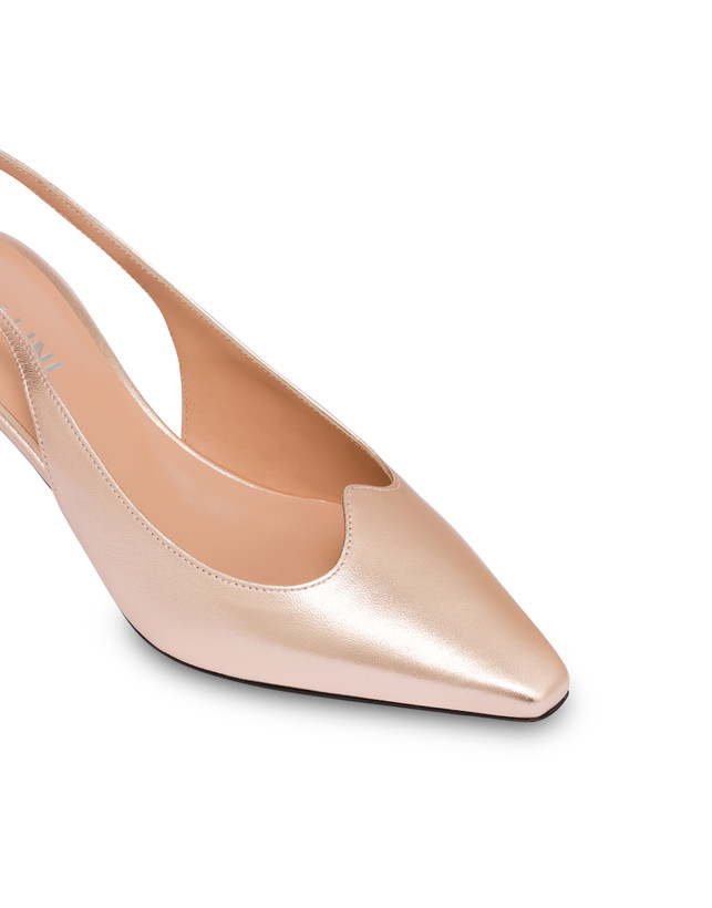 Pollini Slingback In Nappa Laminata Wave Rame