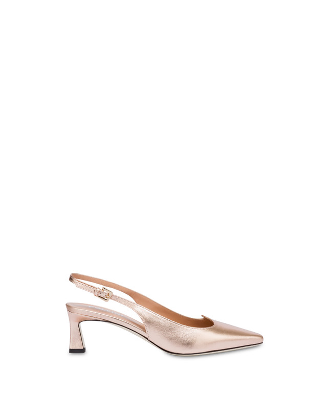 Pollini Slingback In Nappa Laminata Wave Rame