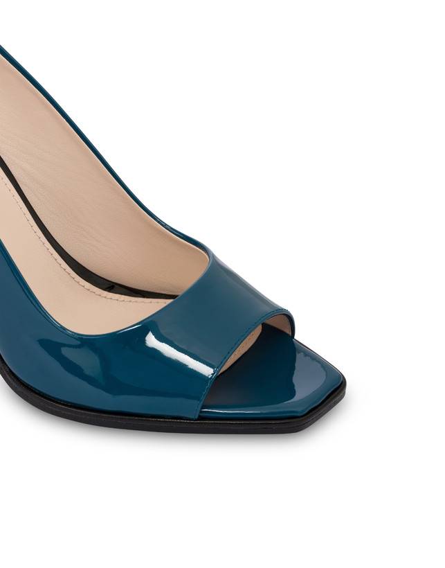 Pollini Slingback In Vernice Attitude Pavone/nero