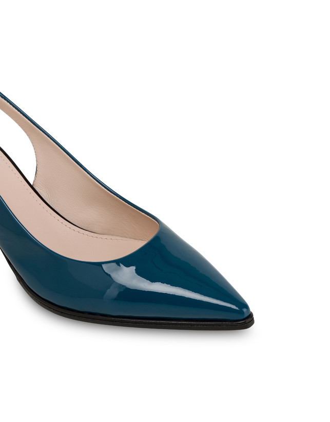 Pollini Slingback In Vernice Attitude Pavone/nero