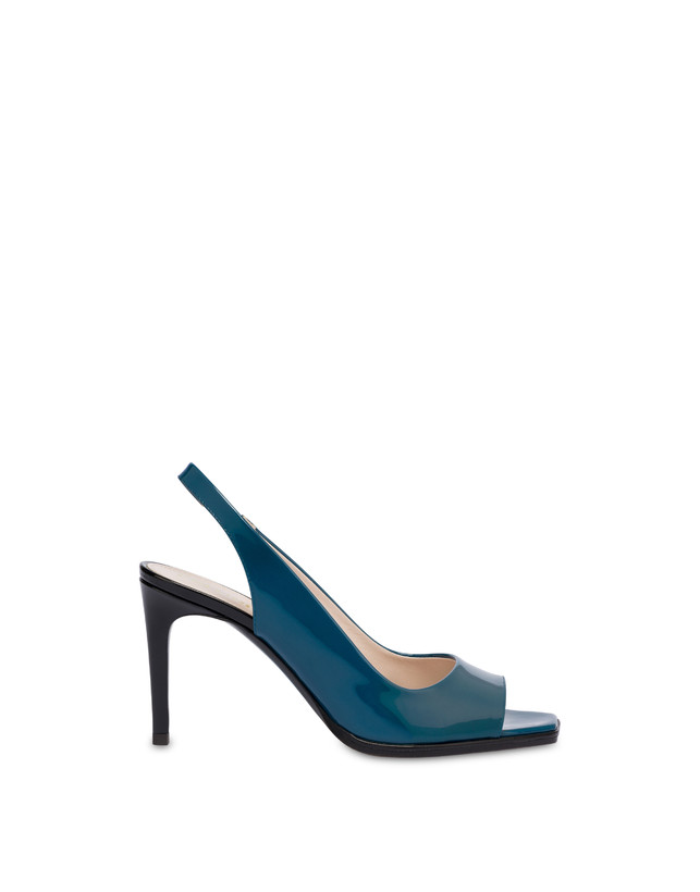 Pollini Slingback In Vernice Attitude Pavone/nero