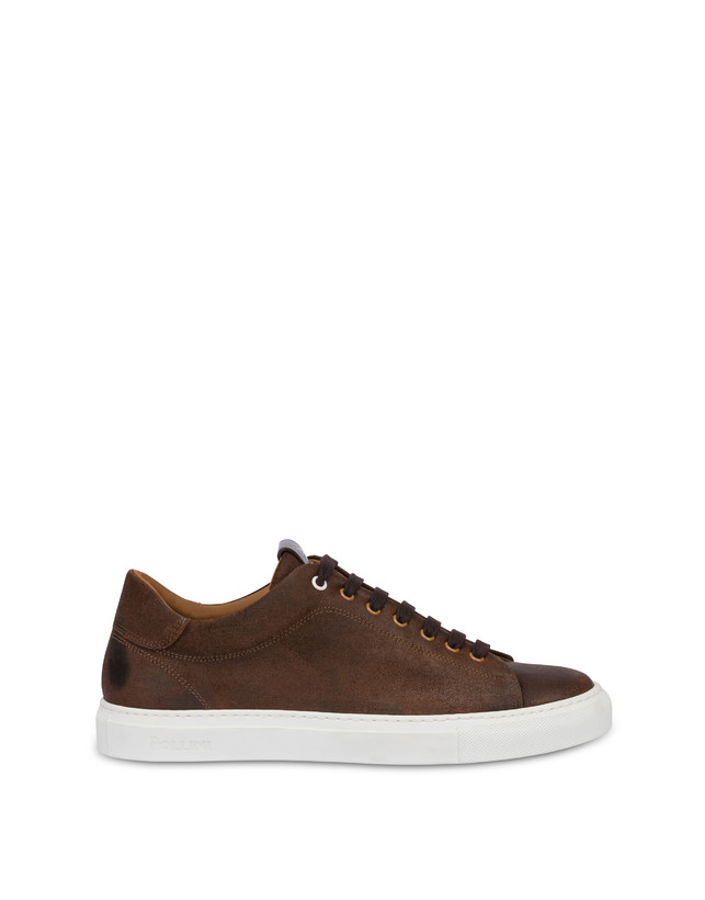 Pollini Sneakers In Crosta Tennis Club T.moro Pollini Sneakers In Crosta Tennis Club T.moro