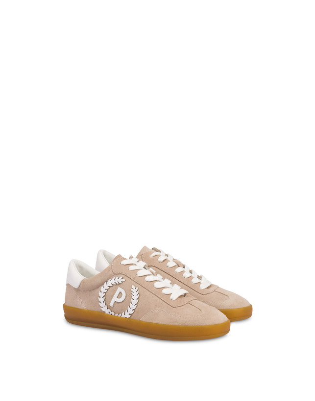 Pollini Sneakers In Crosta Venus Beige/bianco