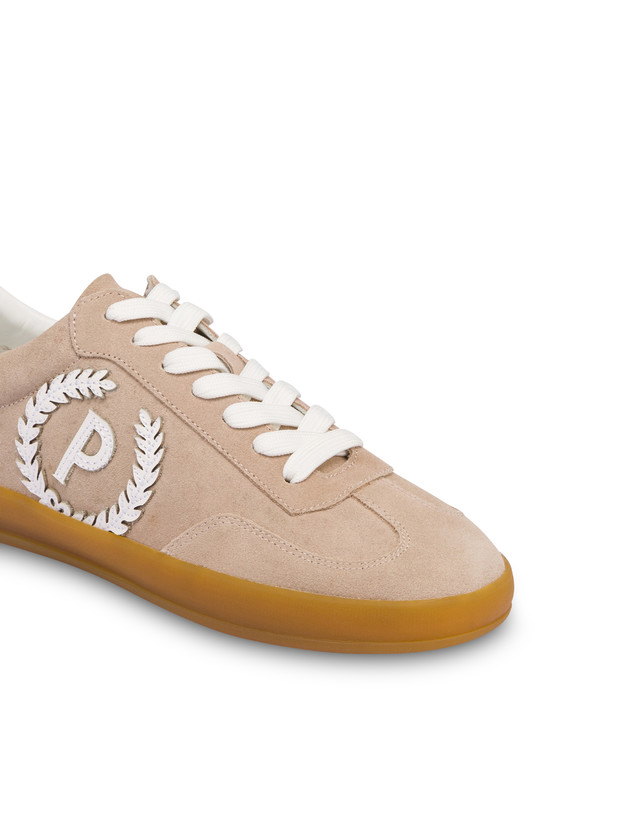 Pollini Sneakers In Crosta Venus Beige/bianco