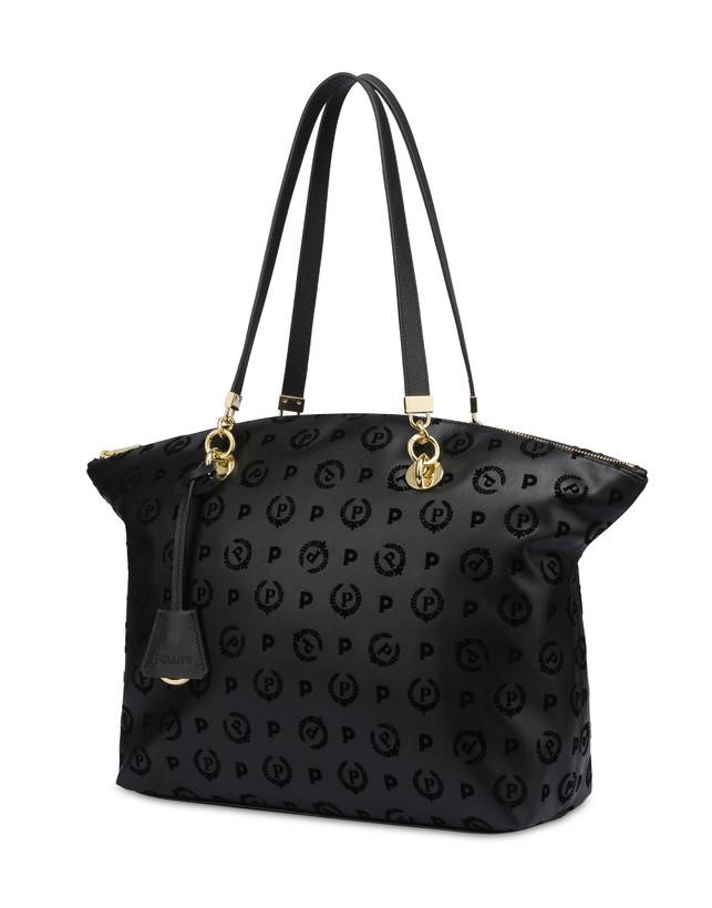 Pollini Tote Bag Heritage Flock Nero/nero