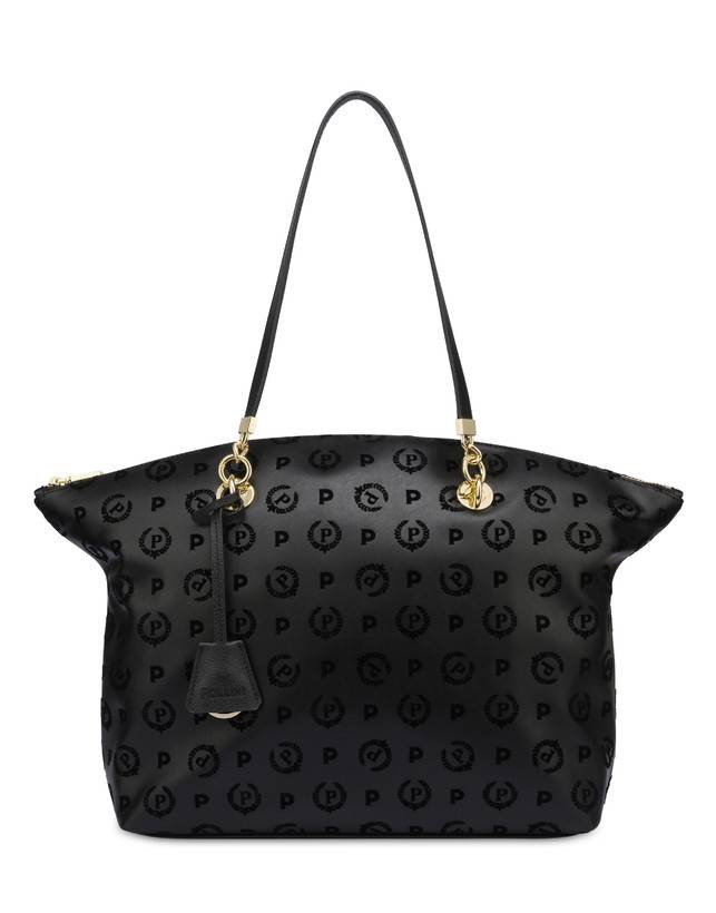 Pollini Tote Bag Heritage Flock Nero/nero