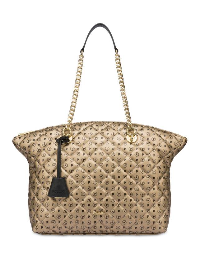 Pollini Tote Bag Heritage Matelassé Oro/nero
