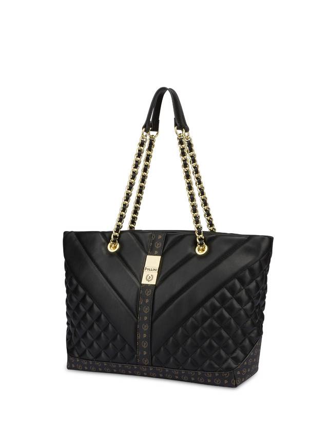 Pollini Tote Bag Matelassé Backgammon Nero/nero