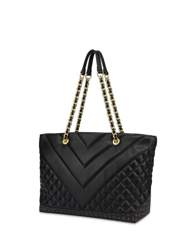 Pollini Tote Bag Matelassé Backgammon Nero/nero