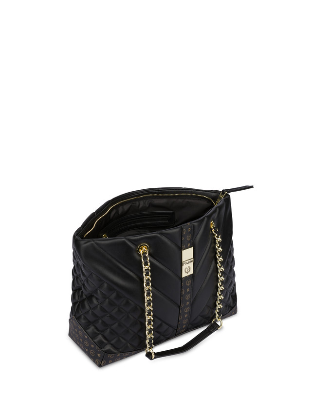 Pollini Tote Bag Matelassé Backgammon Nero/nero