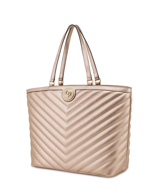 Pollini Tote Bag Matelassé Sunbeam Rose Gold