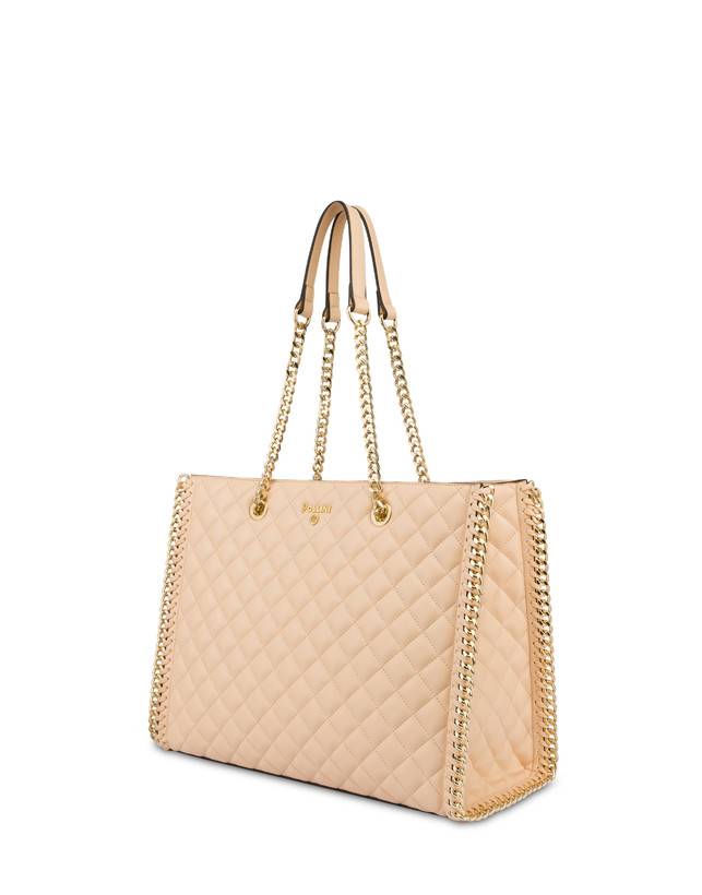 Pollini Tote Bag Trapuntata Interlock Beige/beige