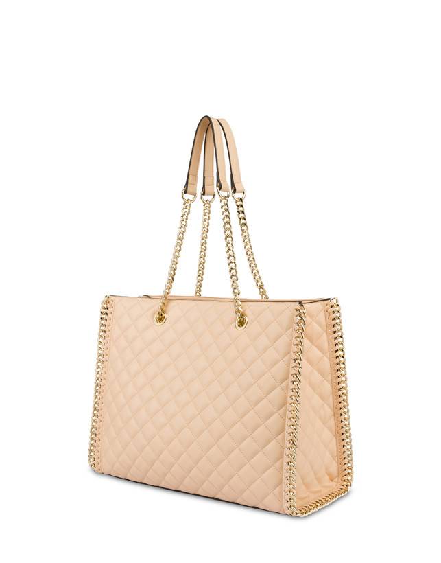 Pollini Tote Bag Trapuntata Interlock Beige/beige
