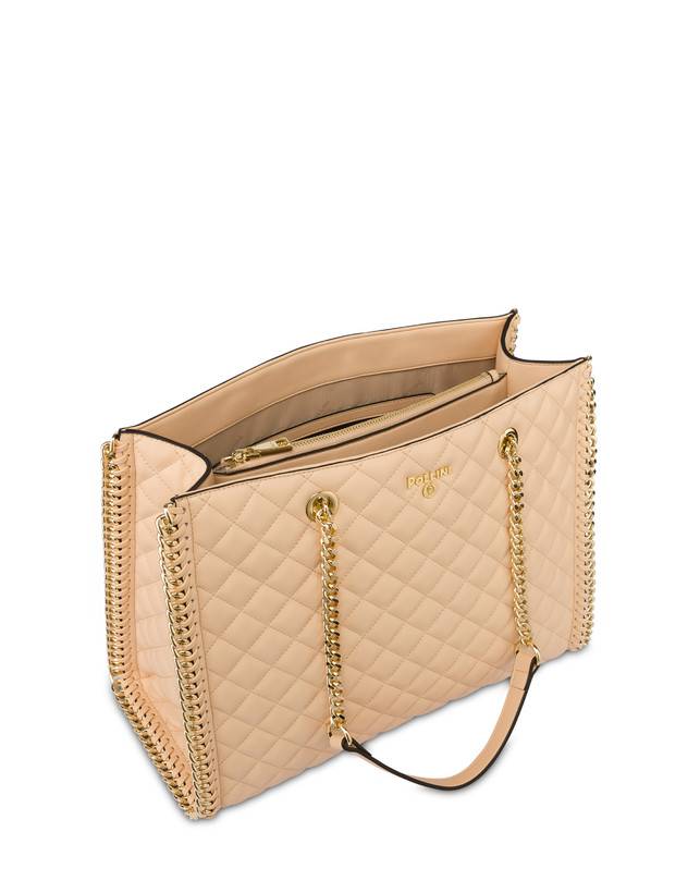Pollini Tote Bag Trapuntata Interlock Beige/beige