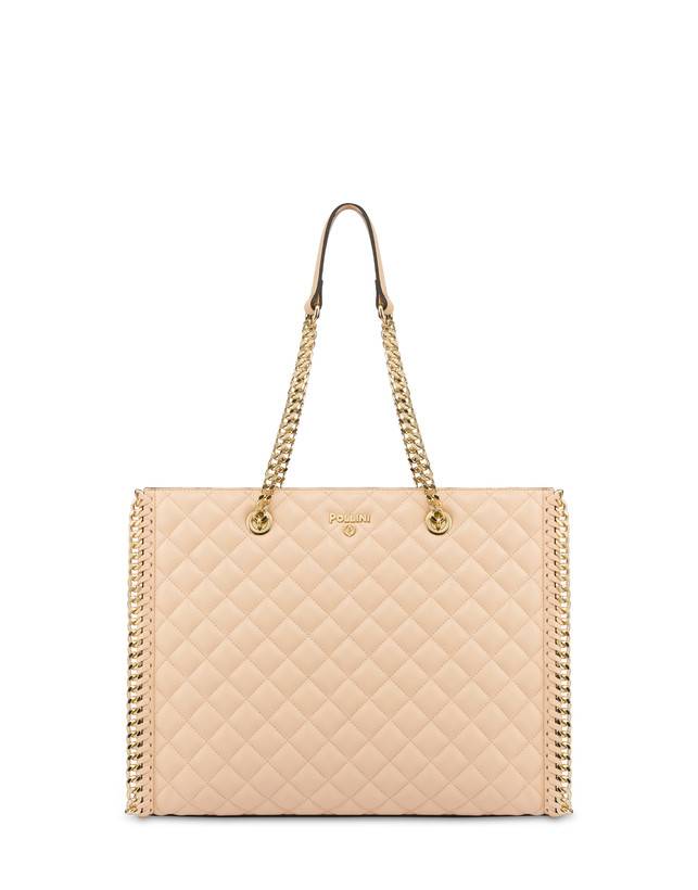 Pollini Tote Bag Trapuntata Interlock Beige/beige