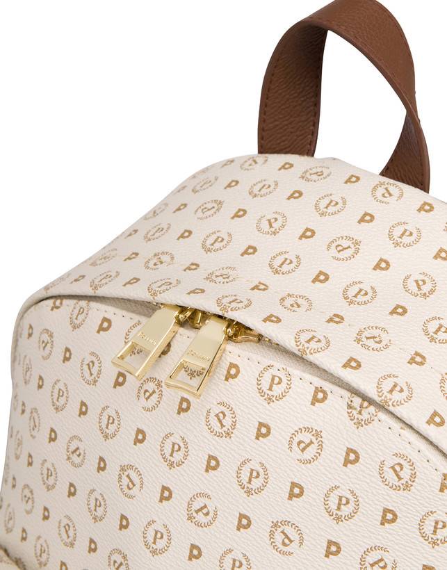 Pollini Zaino Heritage Logo Classic Avorio/marrone