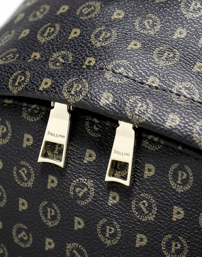 Pollini Zaino Heritage Logo Classic Nero/marrone