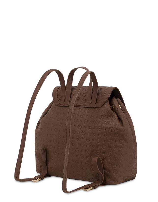 Pollini Zaino Heritage Logo Embossed Marrone