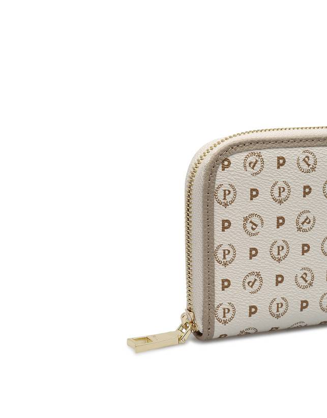 Pollini Portafoglio Zip Around Heritage Logo Classic Avorio/ghiaccio