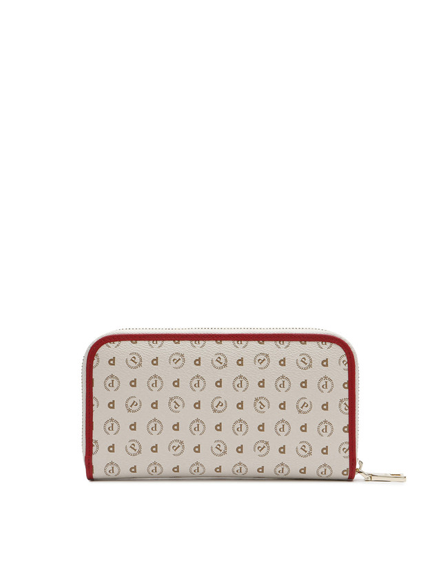 Pollini Portafoglio Zip Around Heritage Logo Classic Avorio/lacca
