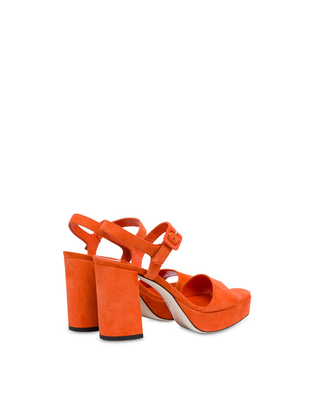 Pollini Sandali Con Plateau In Camoscio Seventy Coral